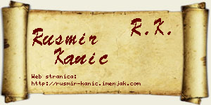 Rusmir Kanić vizit kartica